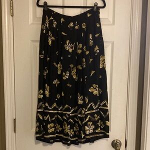 Vintage Floral Black Skirt